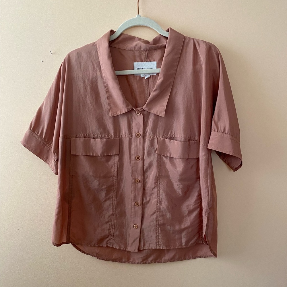 BCBGeneration Women’s Button Down Blush/Dusty Pink Size S